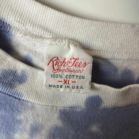 American Flag T Shirt Vintage 90s White Blue Large L Made In USA Graphic Tee - Picture 4 of 15